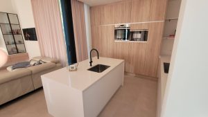 Cocina de diseño 2 colores roble bardolino natural con blanco polar